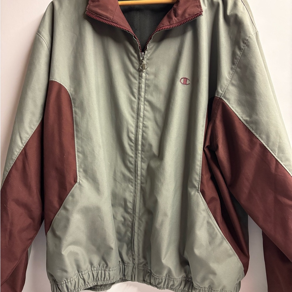 Champion Men's Gray and Brown Windbreaker